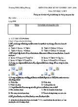 Đề kiểm tra học kì II Tin học lớp 5 - Năm học 2015-2016 - Trường Tiểu học Lê Hồng Phong